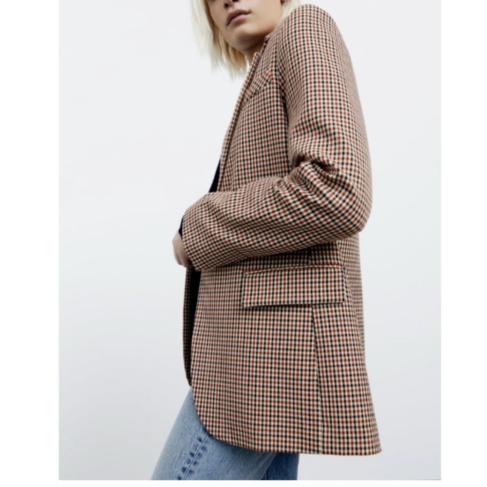 Zara Plaid Blazer Size L